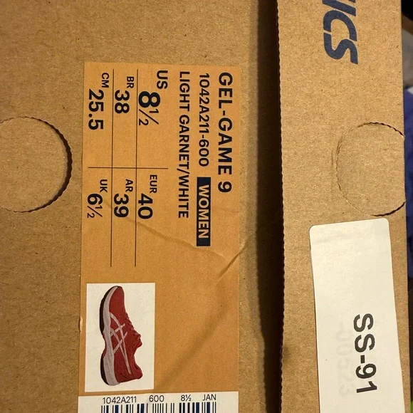 ASICS Light Garnet and White Gel-Game 9 Women's Shoes - Picture 3 of 3